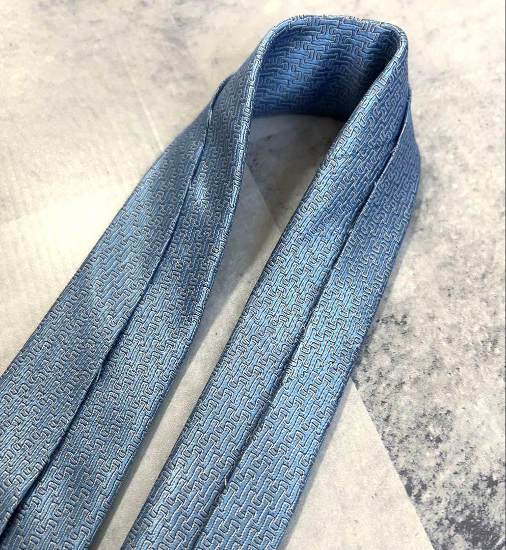 HERMES ネクタイ ハイブランド ファソネ ジャガード 光沢