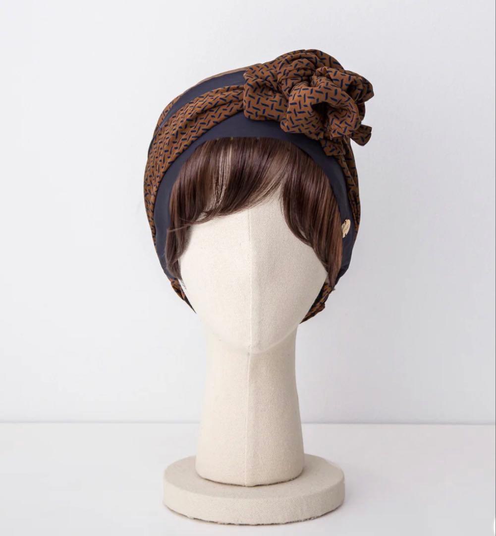 【試着のみ】BAREN スカーフハット Ｍ　Antique-Brown