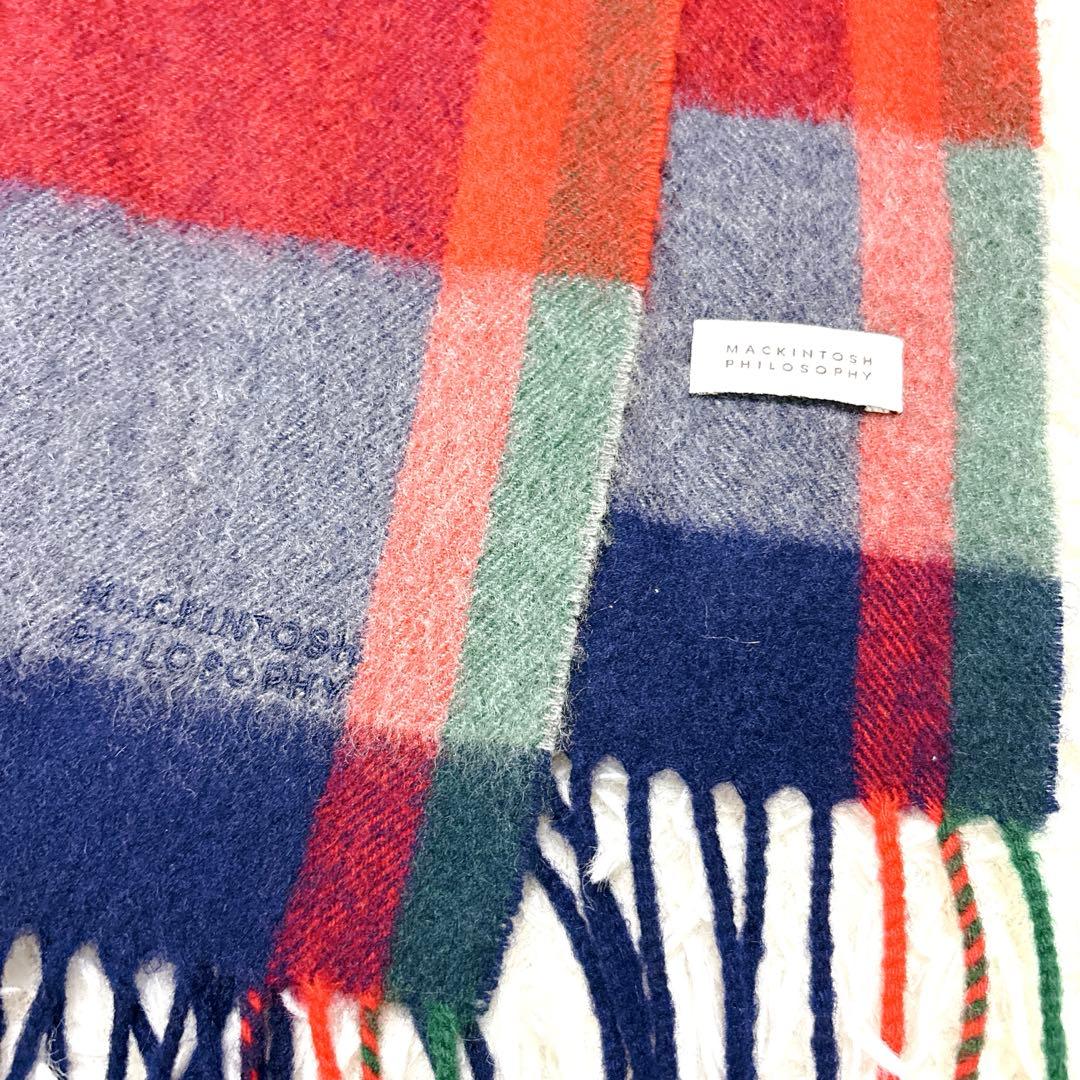 未使用マッキントッシュフィロソフィーカシミヤ100％大判マフラーストール人気通勤