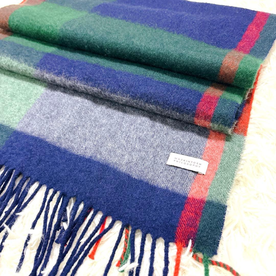 未使用マッキントッシュフィロソフィーカシミヤ100％大判マフラーストール人気通勤