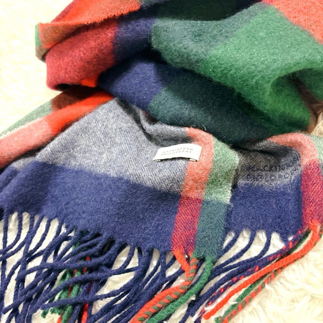 未使用マッキントッシュフィロソフィーカシミヤ100％大判マフラーストール人気通勤