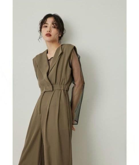 niana ニアナ スタンドアウトカラーオールインパンツ L 大きい ゆったり