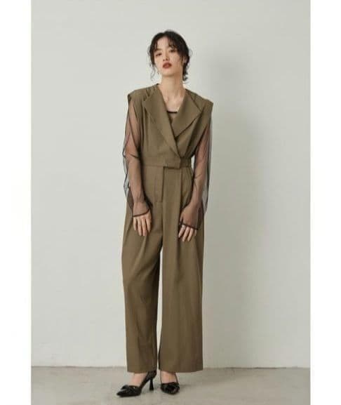 niana ニアナ スタンドアウトカラーオールインパンツ L 大きい ゆったり