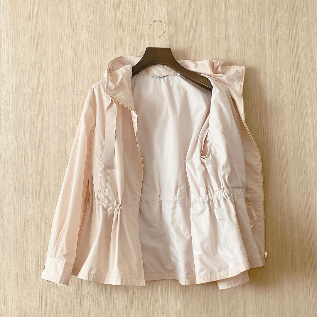 【1249】アナイ　タフタフードツキブルゾン　ライトベージュ　36