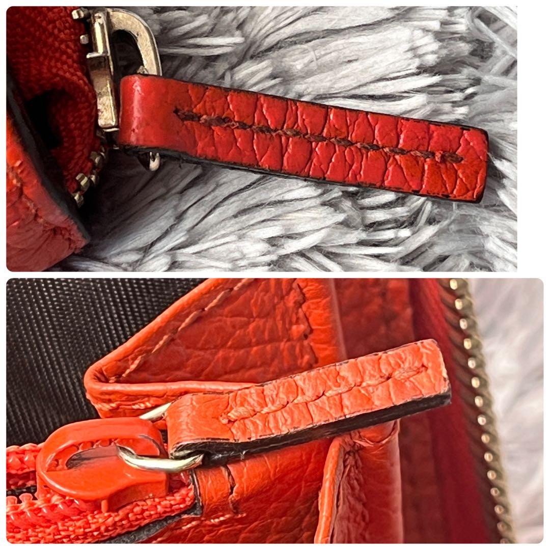 極美品✨GUCCI 大容量　インターロッキング　シボレザー　ラウンドジップ