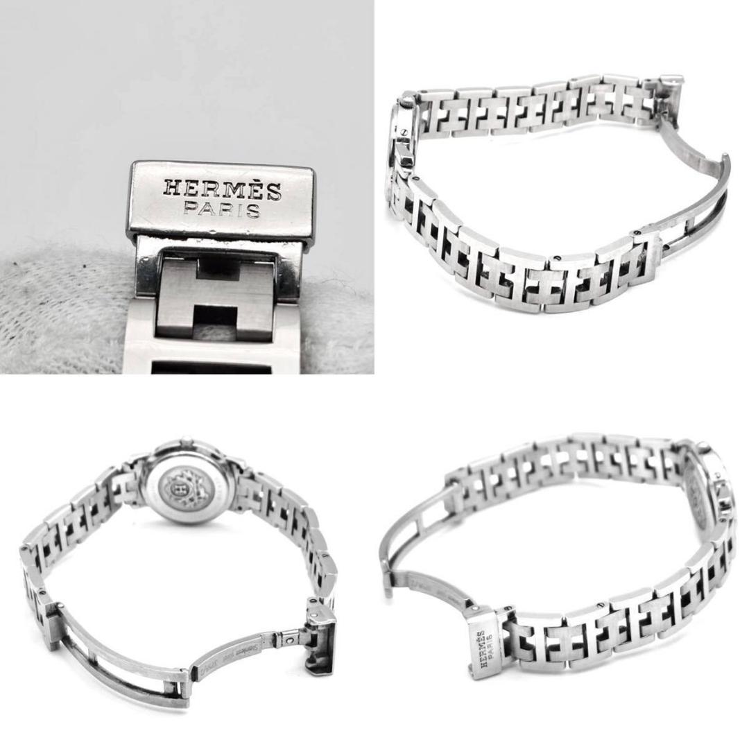 エルメス クリッパー 腕時計　ネイビー文字盤　レディース　シルバー　Hベルト