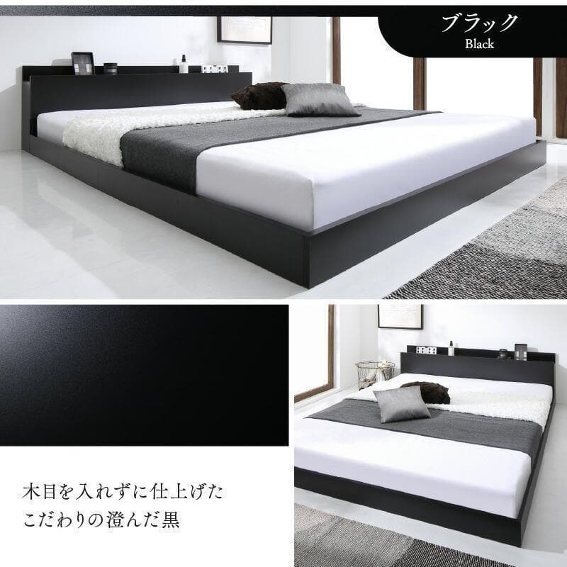 セール！新品 送料込 セミダブルベッド マットレス付 棚 コンセント付 SG