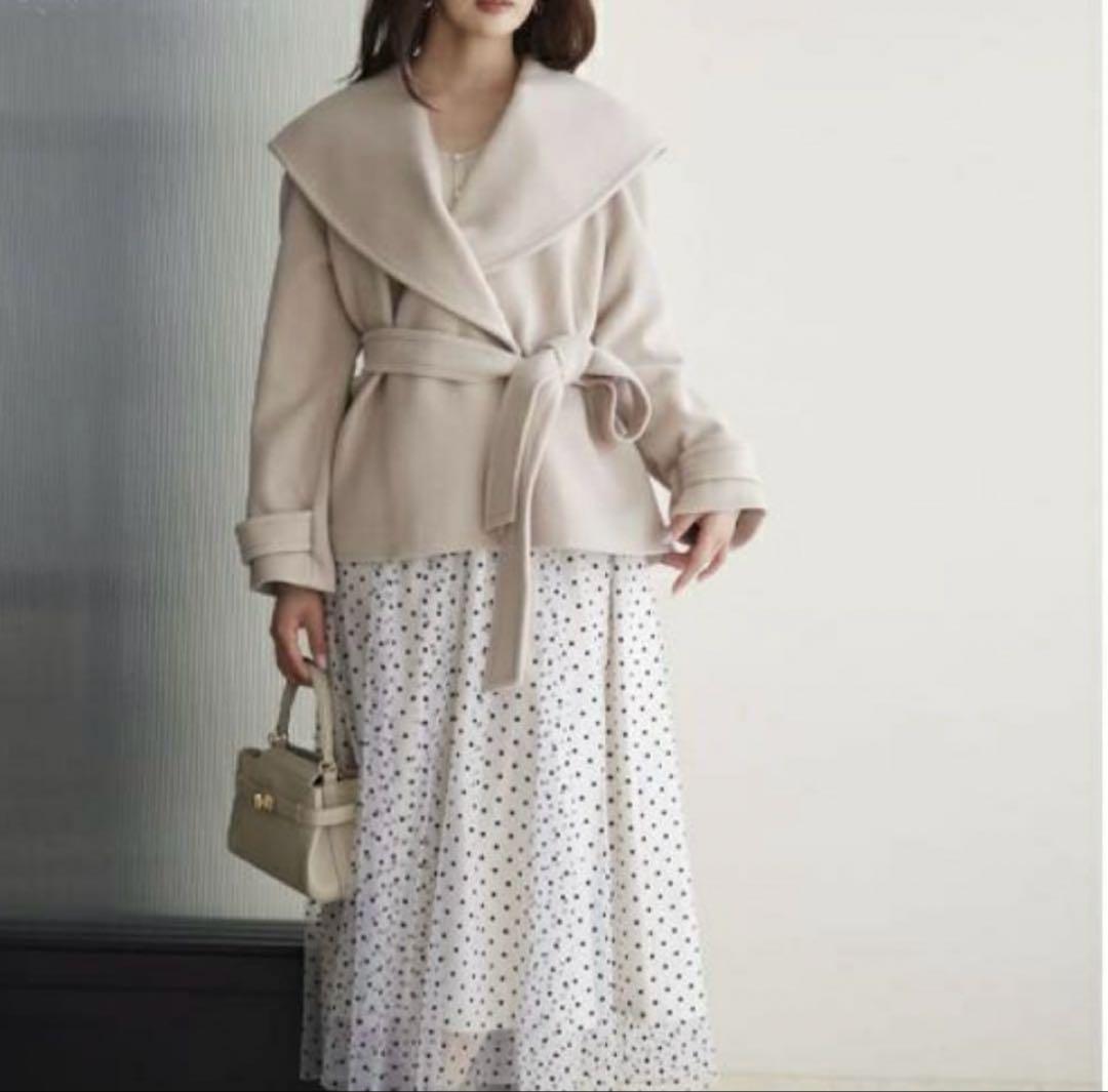 【新品未使用】プロポーションボディードレッシングショート丈ガウンコート（M）