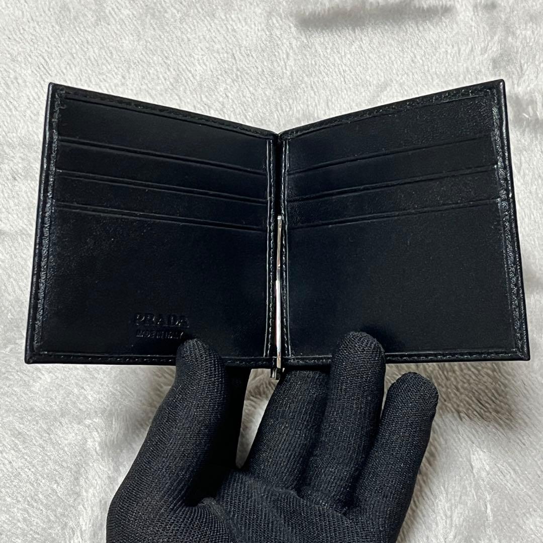 PRADA サフィアーノ マネークリップ付二つ折り財布 カードケース
