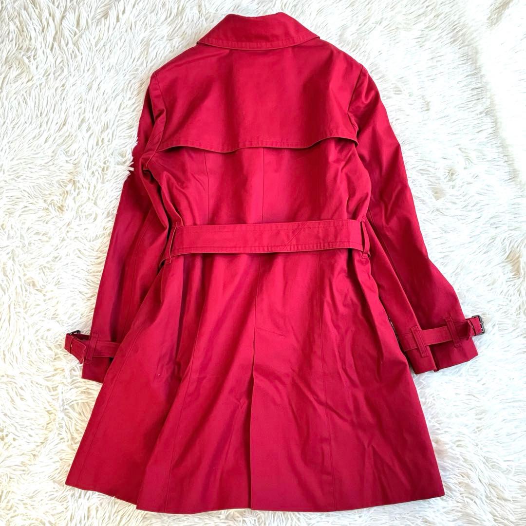 美品 ブルーレーベルクレストブリッジ ライナー付トレンチコート ノバチェック　赤