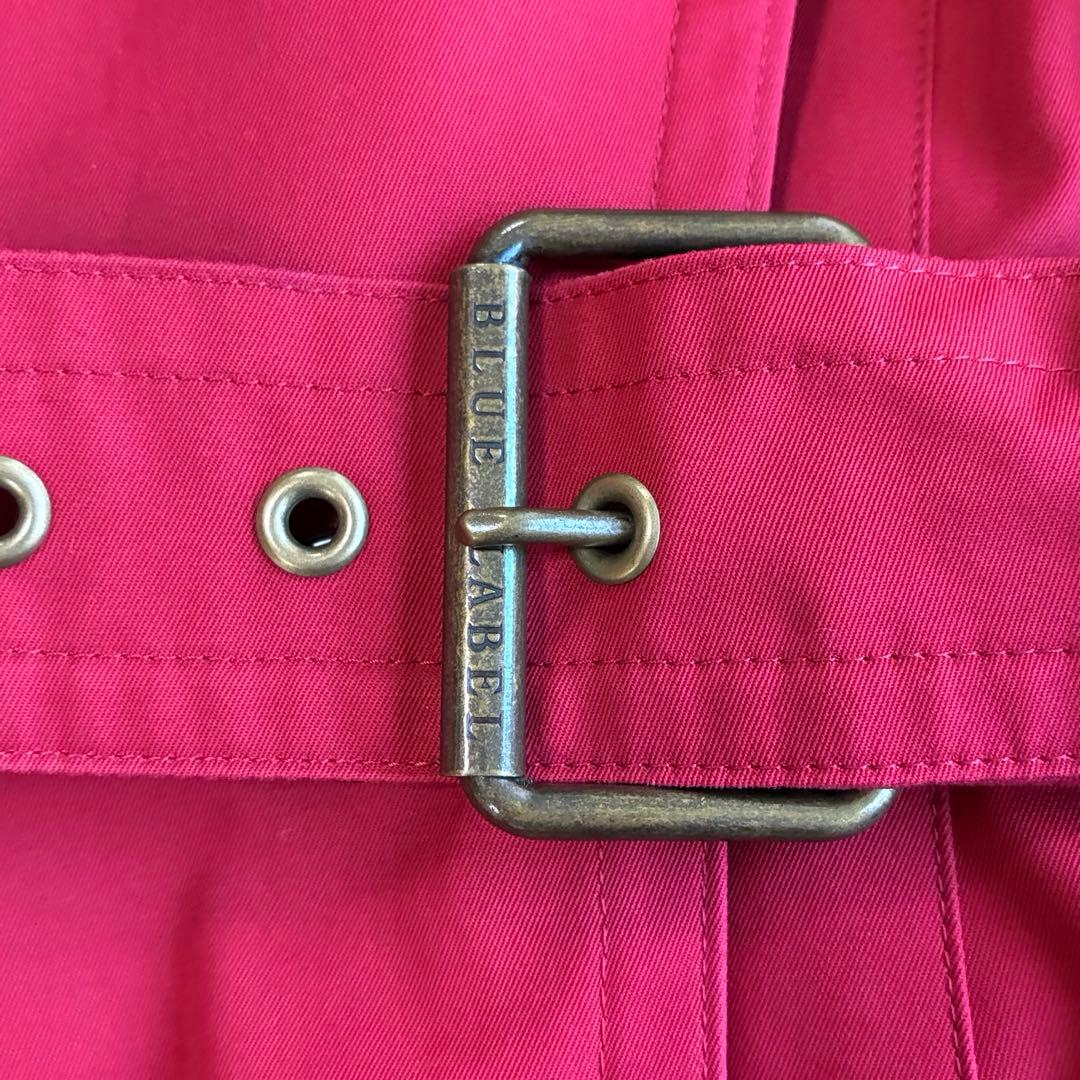 美品 ブルーレーベルクレストブリッジ ライナー付トレンチコート ノバチェック　赤