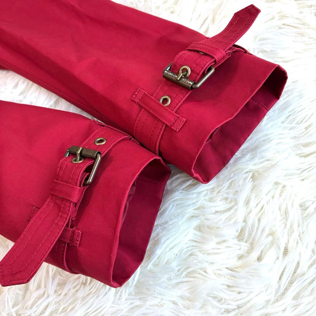 美品 ブルーレーベルクレストブリッジ ライナー付トレンチコート ノバチェック　赤