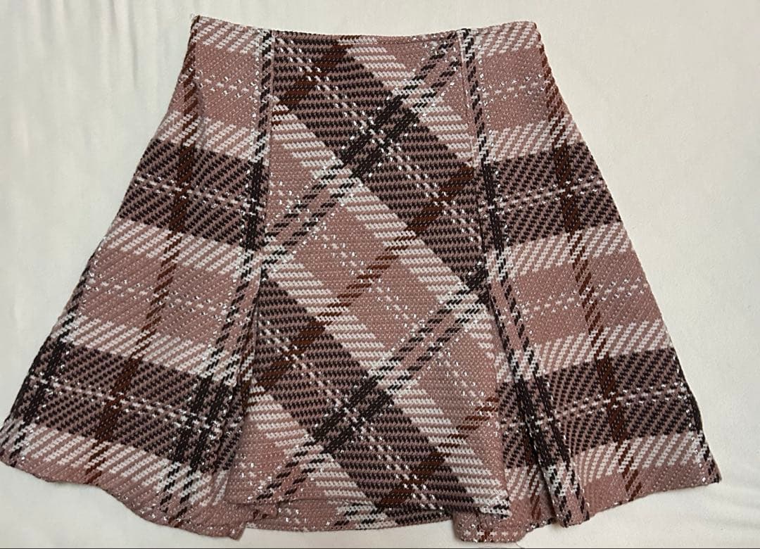 SNIDEL ロービングチェックミニスカート ピンク 0