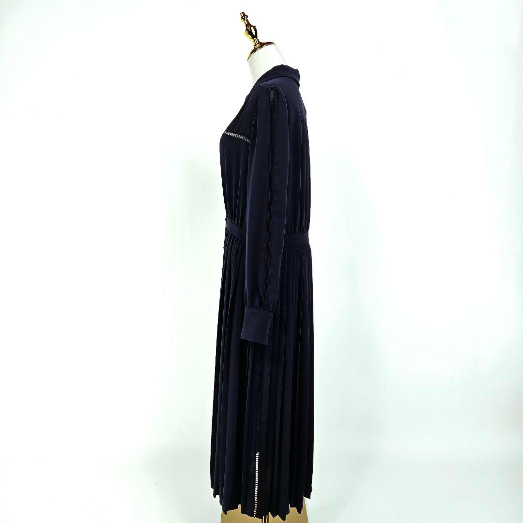 【未使用】マックスマーラ　プリーツ　ワンピース　ダークネイビー　レース　46