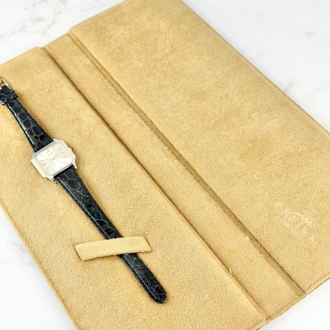 【新品電池】 セイコー クレドール シルバー文字盤 8420-5370 スクエア