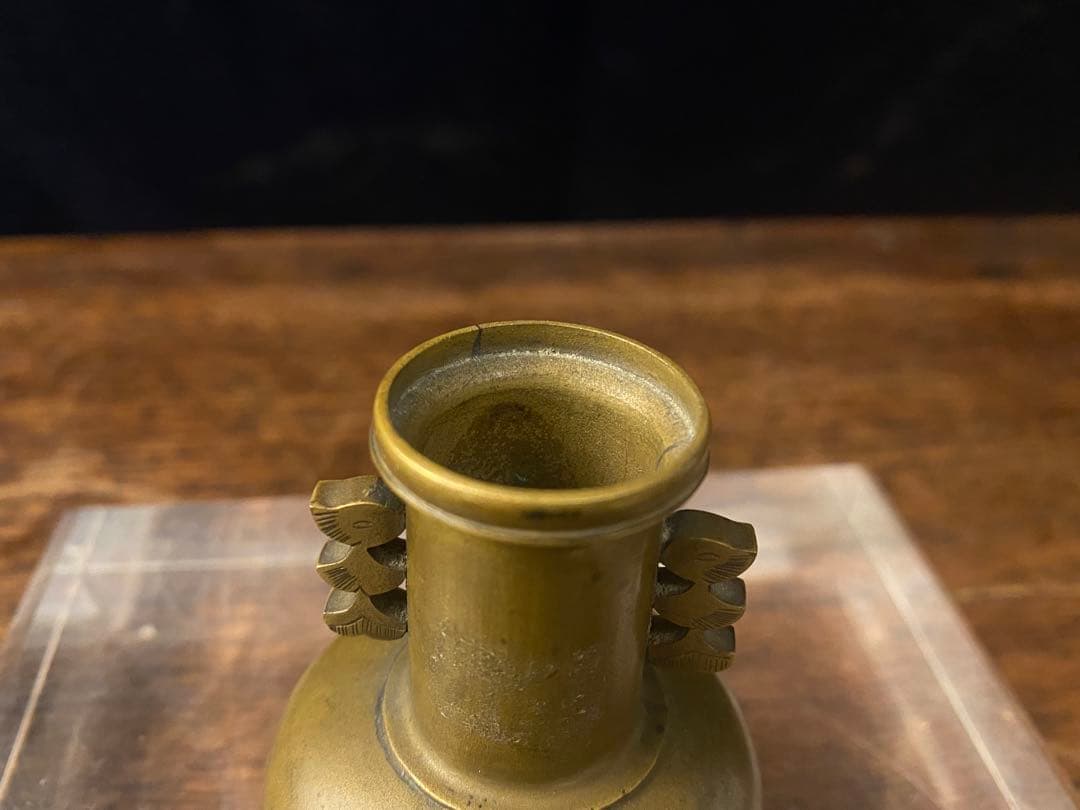 プ*チ様 骨董　真鍮製花瓶　日本古美術　香道具