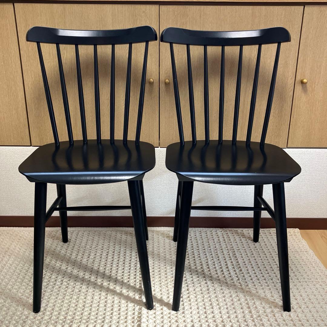 TON トーネット ウィンザーチェア 黒　ブラック　2脚セット①