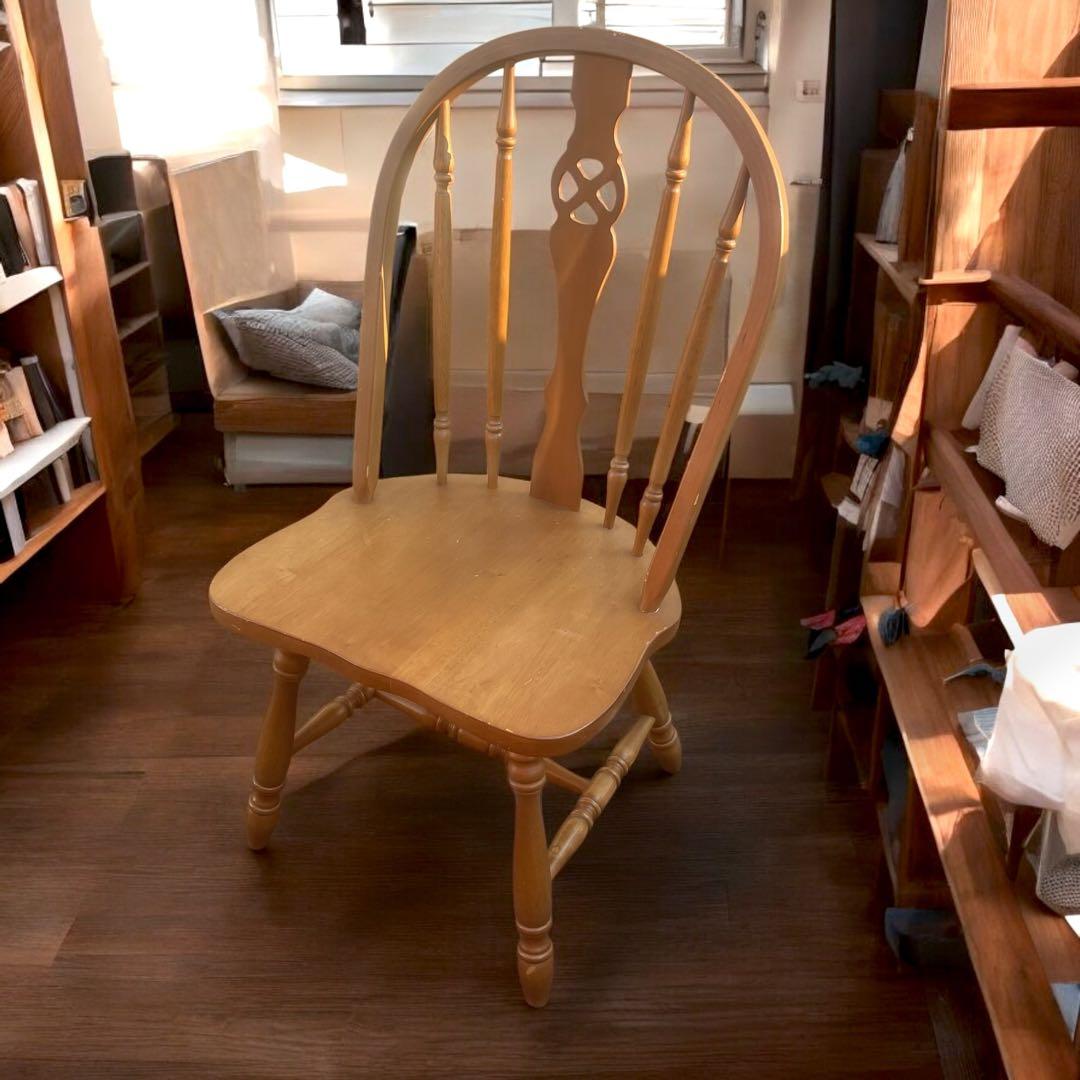 ウィンザーチェア ダイニングチェア 木製チェア 英国風アンティーク　ホイール