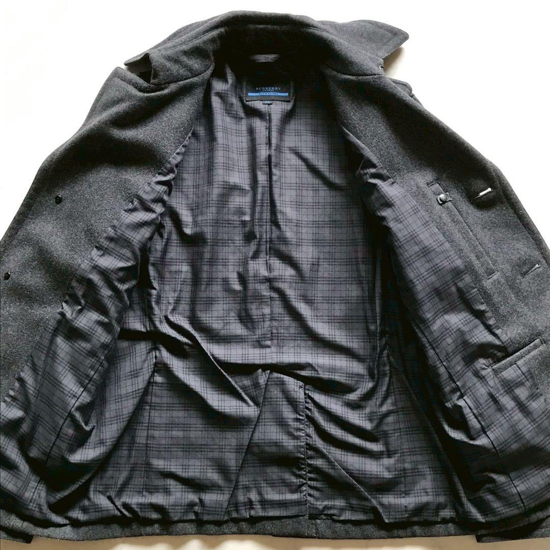 美品/XLサイズ●バーバリーロンドン コート ノバチェック メタルボタン グレー