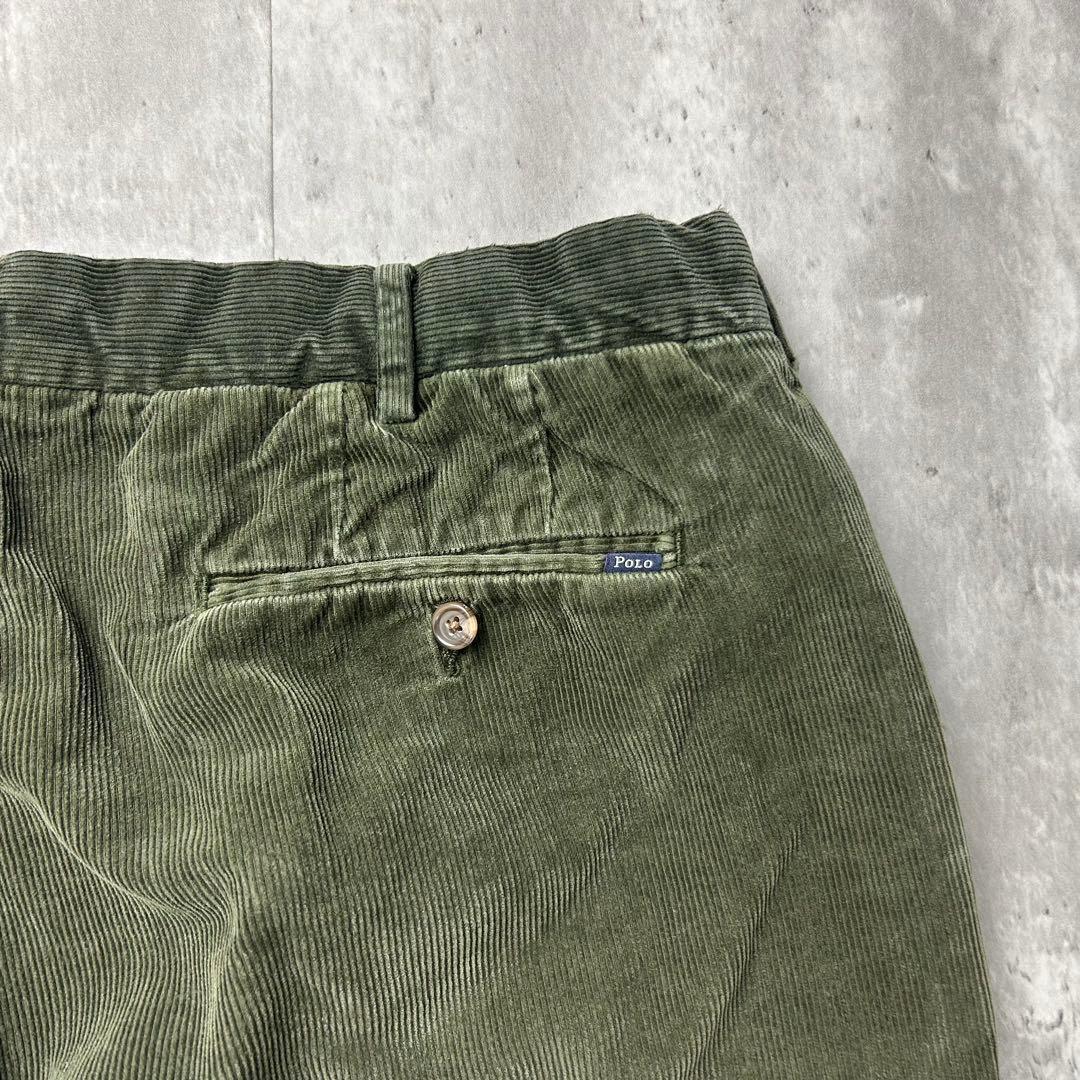 ラルフローレン ロゴタグ チノパン コーデュロイパンツグリーン W38 6071