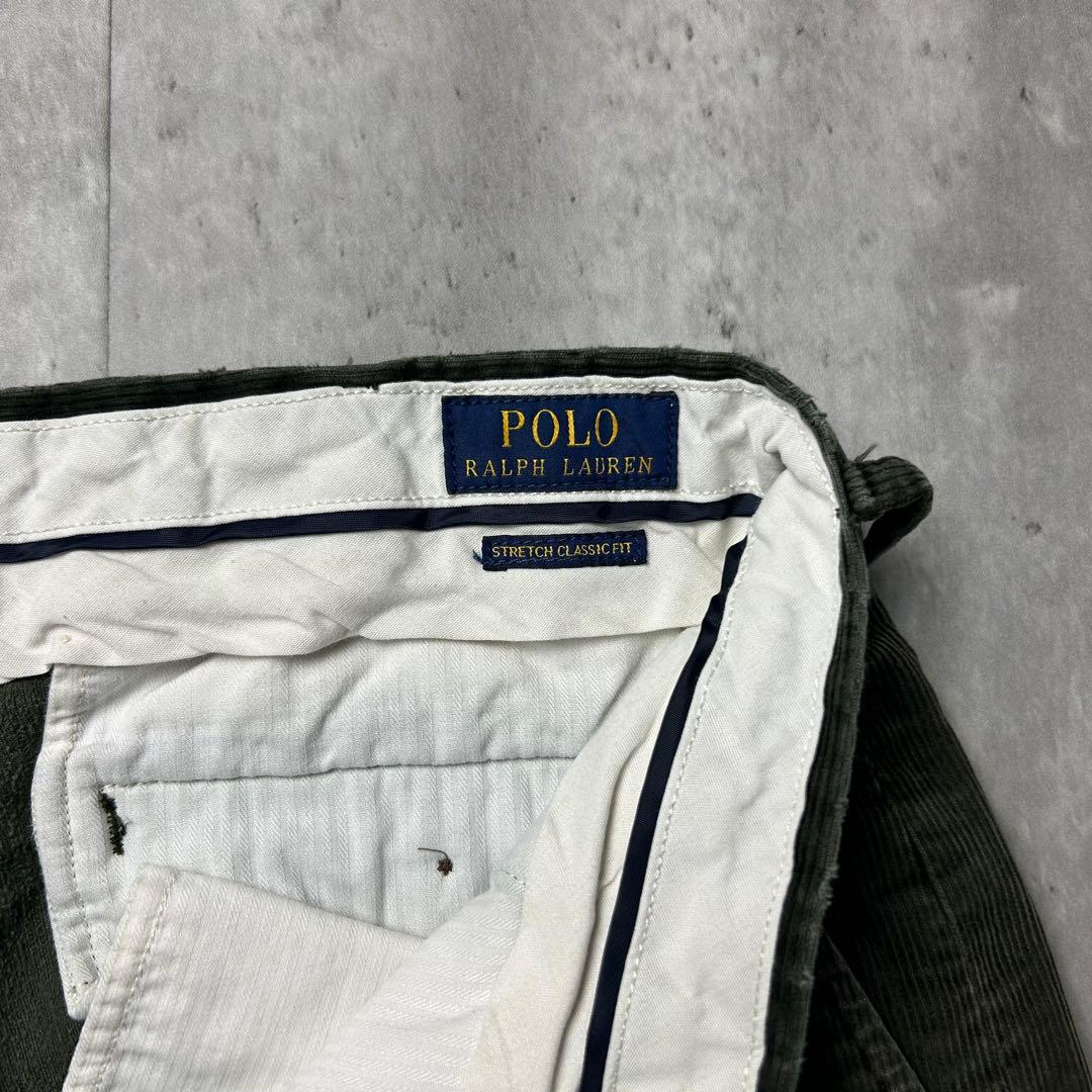 ラルフローレン ロゴタグ チノパン コーデュロイパンツグリーン W38 6071