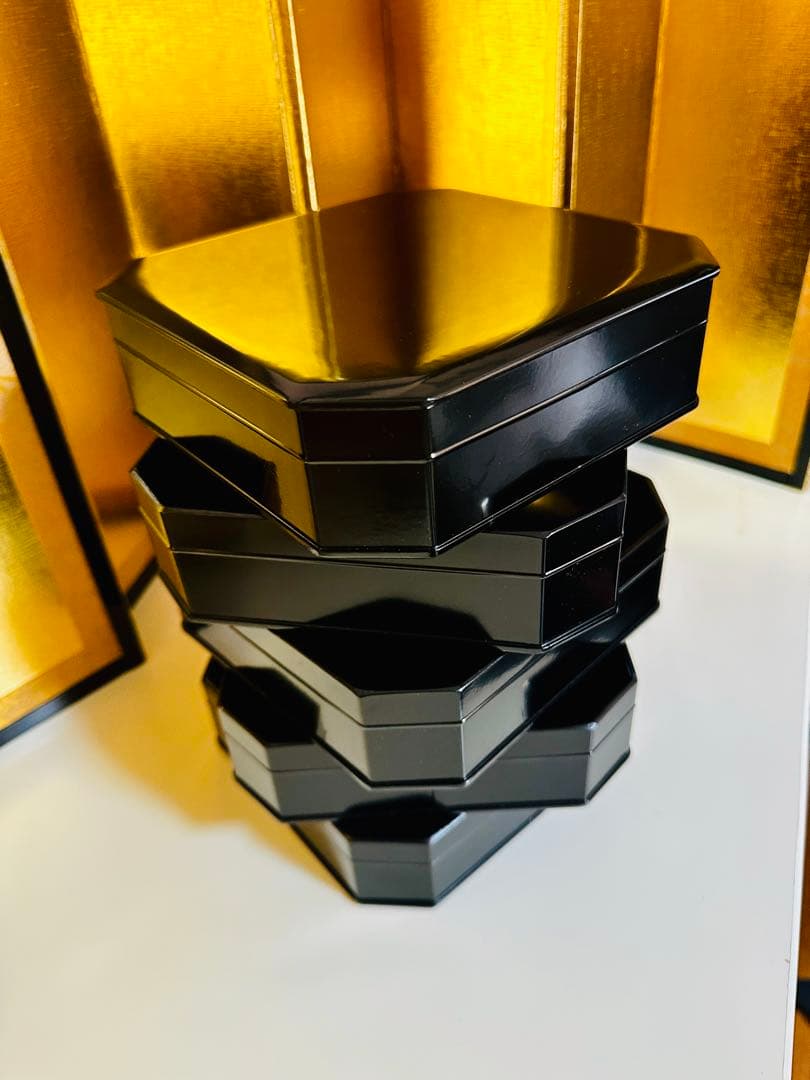 縁高重　重箱　漆器　木製　5段重