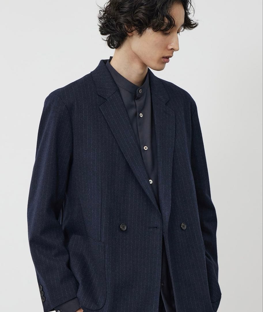 S*9様 プラステ　プレシャスニットメルトンダブルブレストジャケット Ｌ　ネイビ