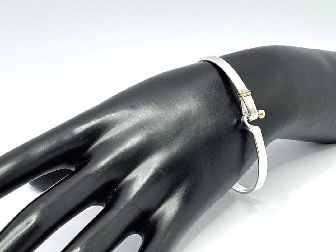 h482 ティファニー　フック&アイ　コンビ　バングル　750/925 k18