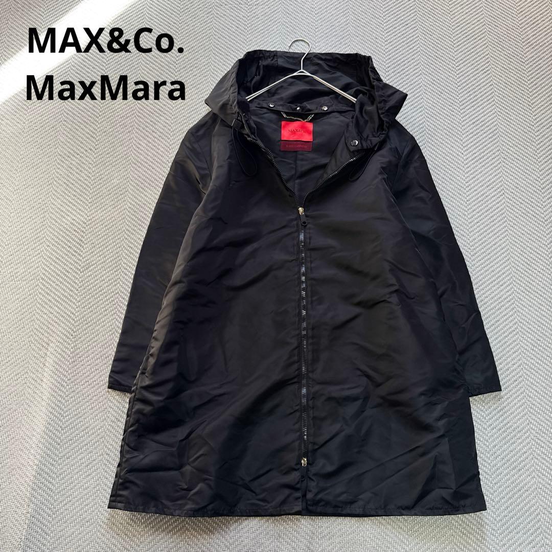 極美品 現行モデル MAX&Co. オーバーサイズ ナイロンコート フード L