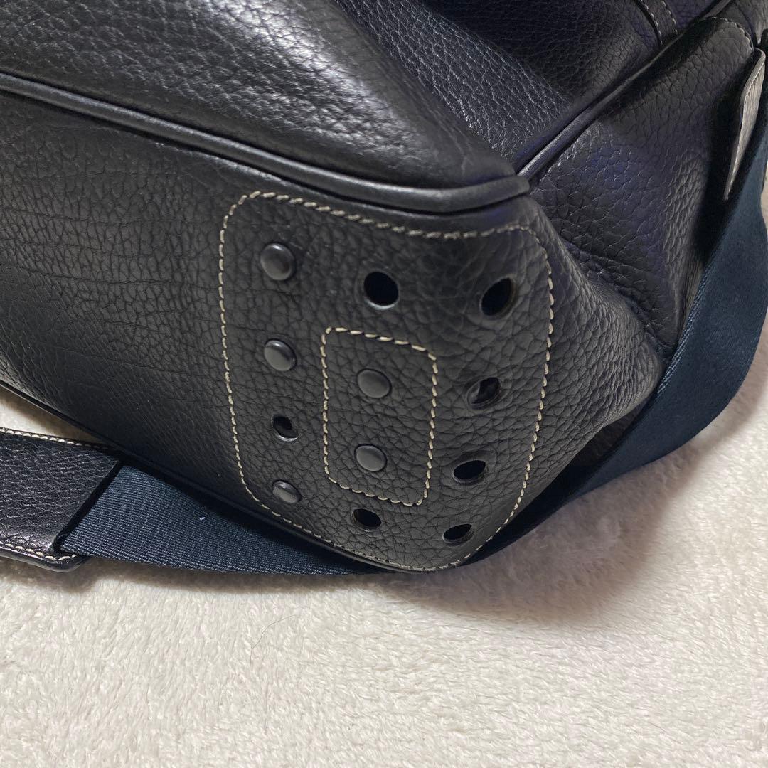 ✨希少✨TOD'S ブラックフラップ式 2WAY ショルダーバッグ　ヌメ革　黒