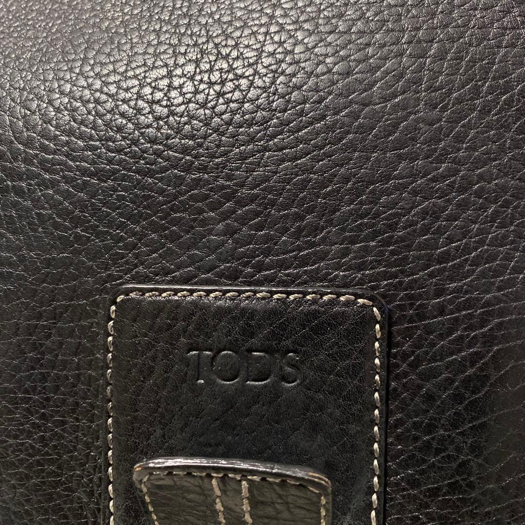 ✨希少✨TOD'S ブラックフラップ式 2WAY ショルダーバッグ　ヌメ革　黒