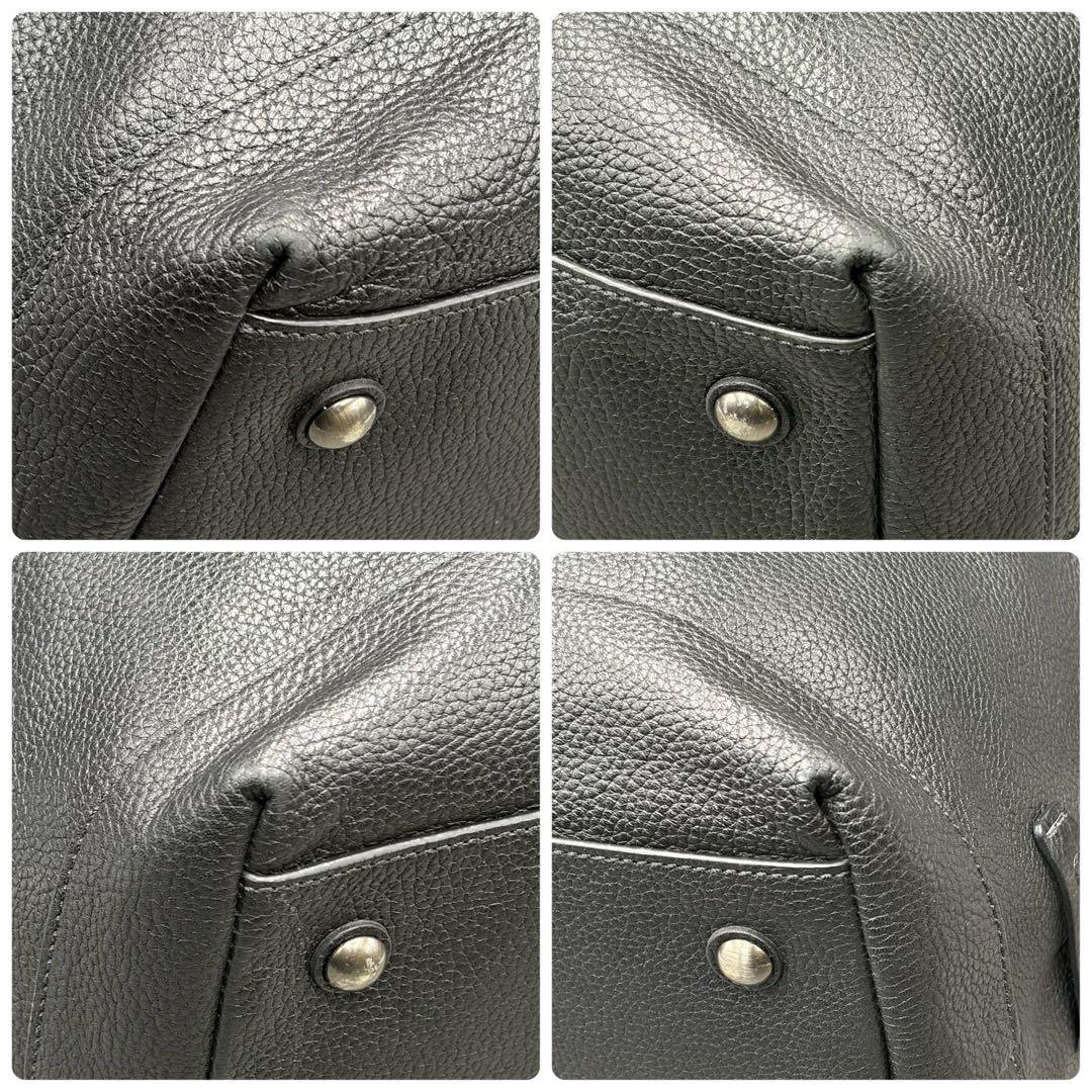 2way コーチ ボストンバッグ シボ革 斜め掛け トラベル 黒 大容量 旅行