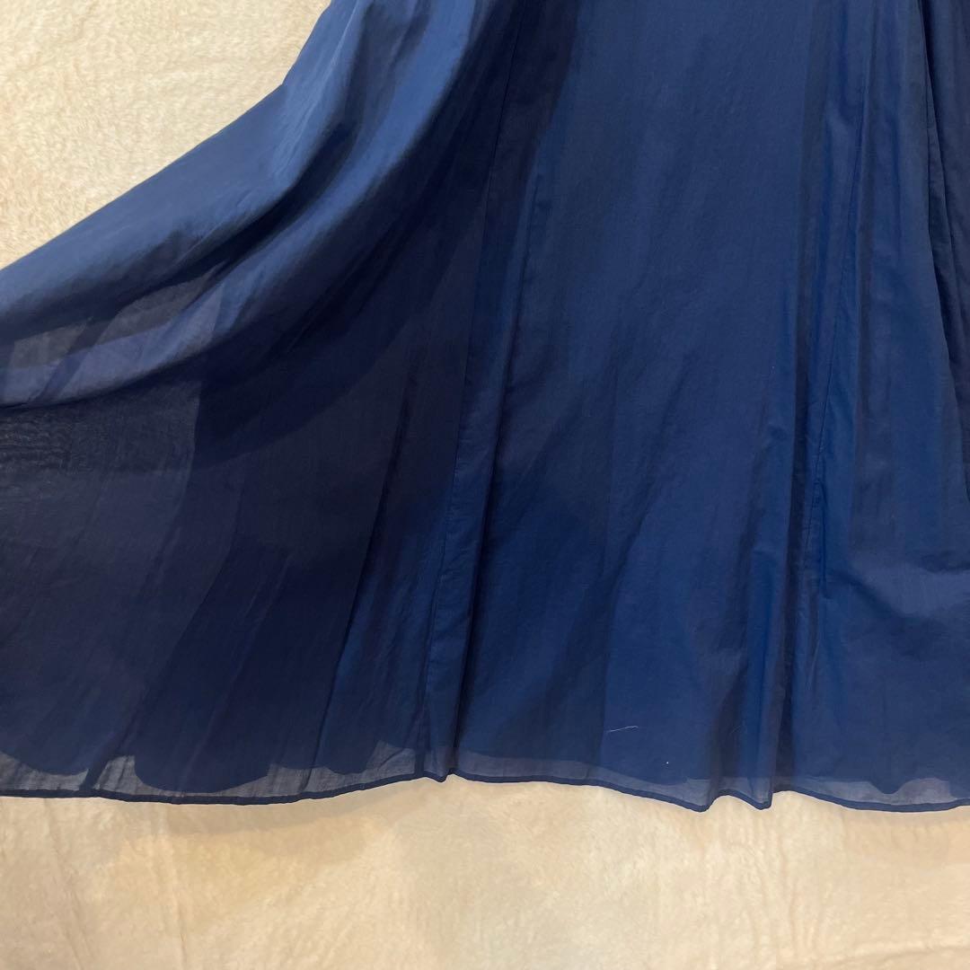 レリアン プラスハウス 13+ 13号 大きいサイズ 半袖 ロングワンピース 紺