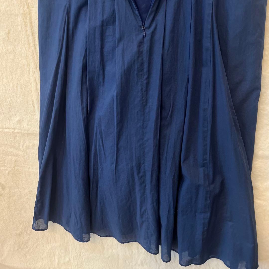 レリアン プラスハウス 13+ 13号 大きいサイズ 半袖 ロングワンピース 紺