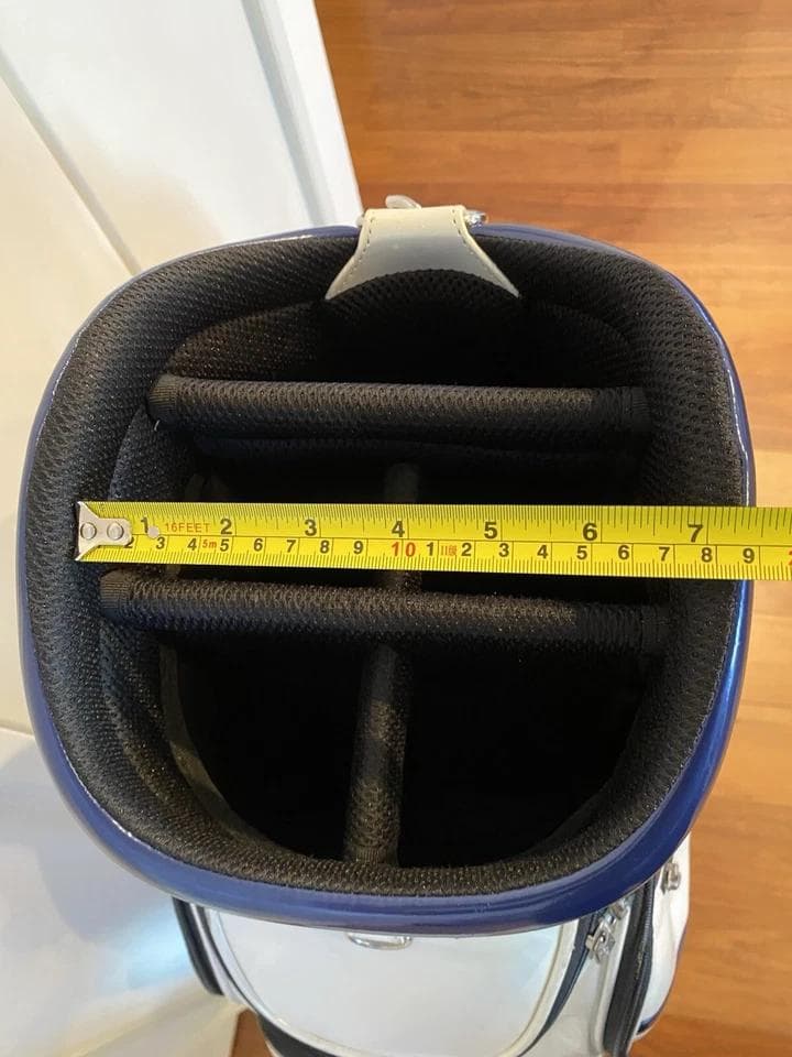 タイトリスト エナメル ゴルフバッグ カート キャディバッグ　青/赤ライン