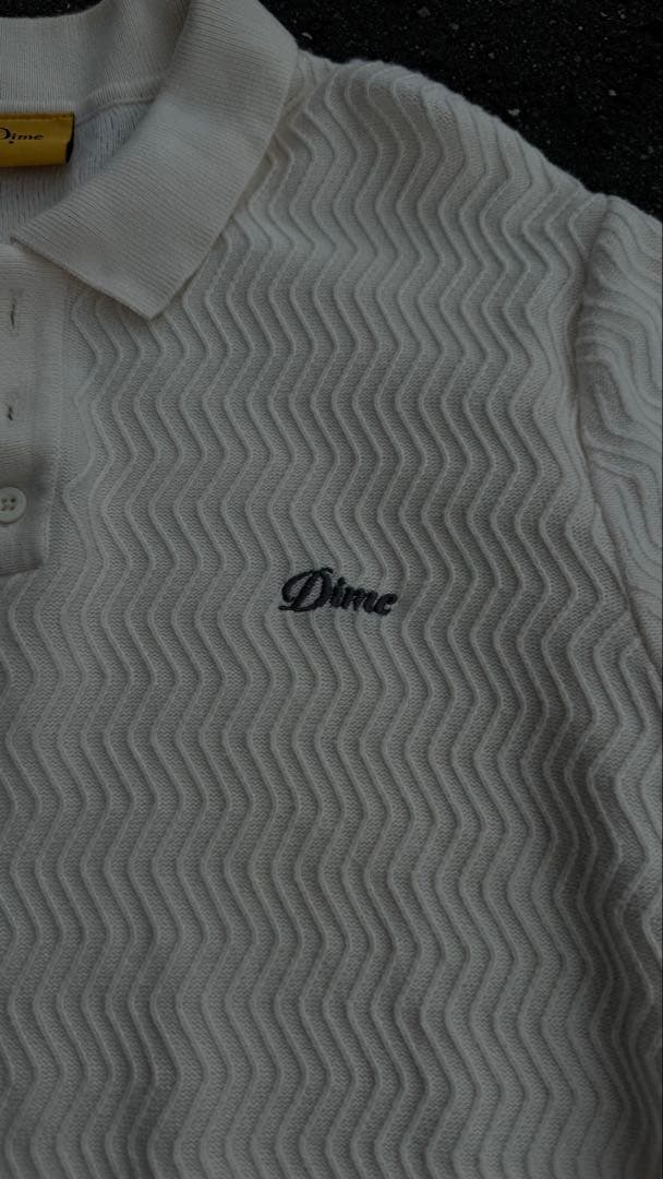 Dime Wave Cable Knit Polo ポロシャツ S