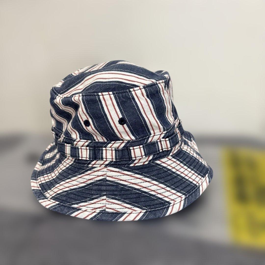 リアルマッコイズ ストライプ バケット ハット ネイビー