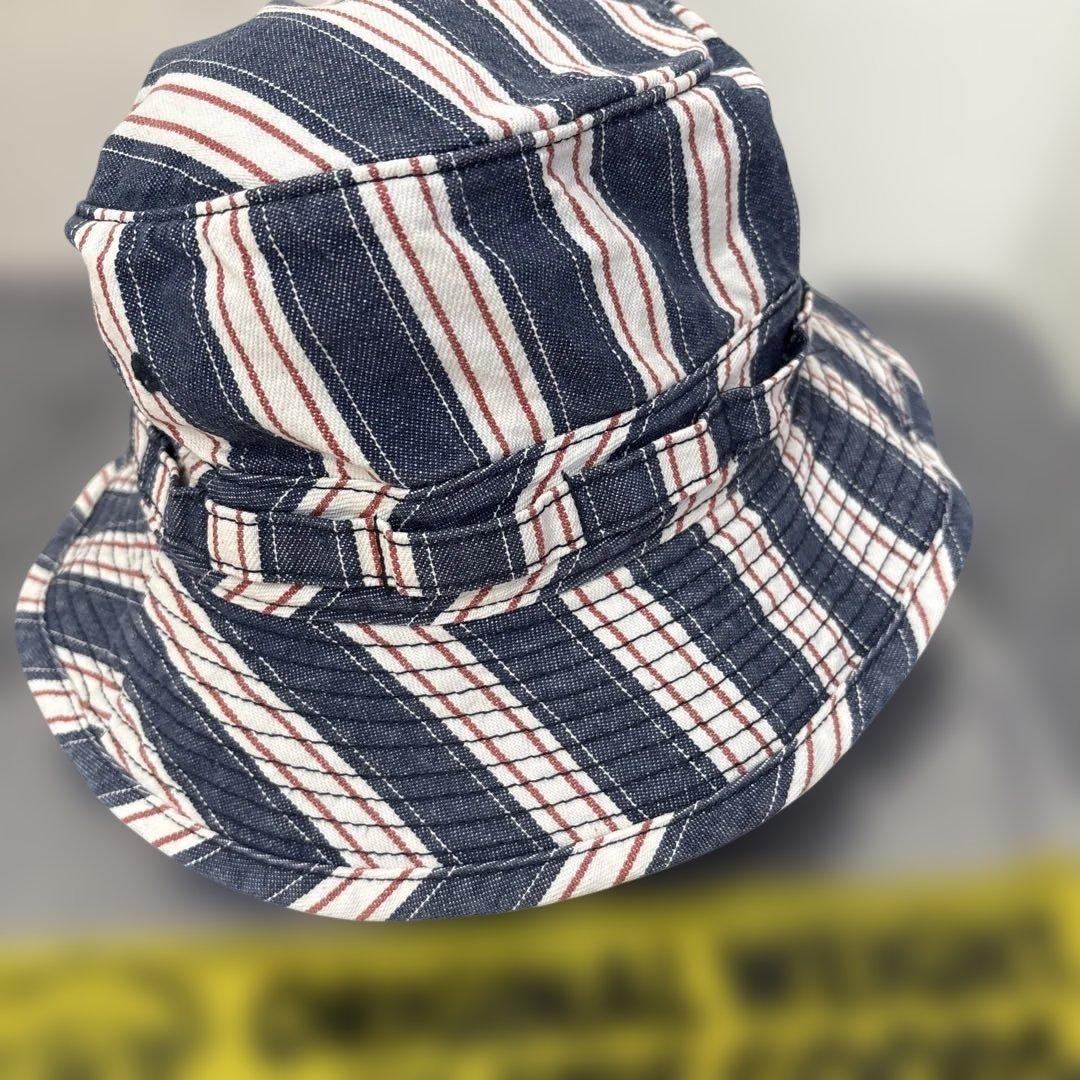 リアルマッコイズ ストライプ バケット ハット ネイビー