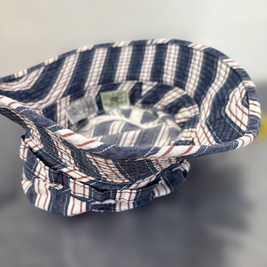リアルマッコイズ ストライプ バケット ハット ネイビー