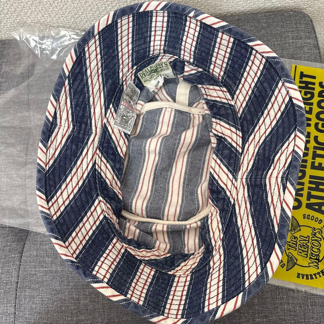 リアルマッコイズ ストライプ バケット ハット ネイビー