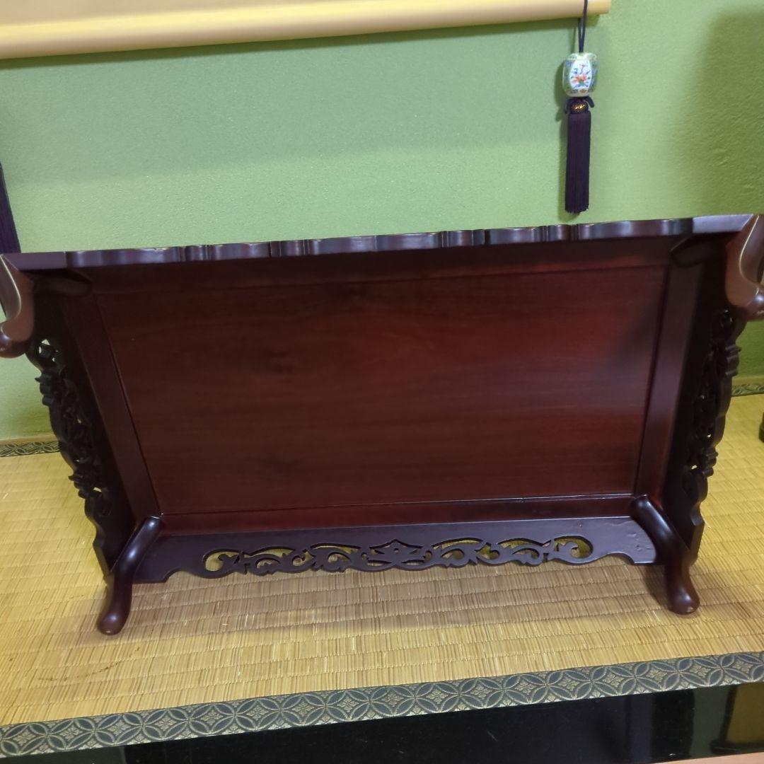 さっち、花台、唐木紫檀無垢、新品箱入り