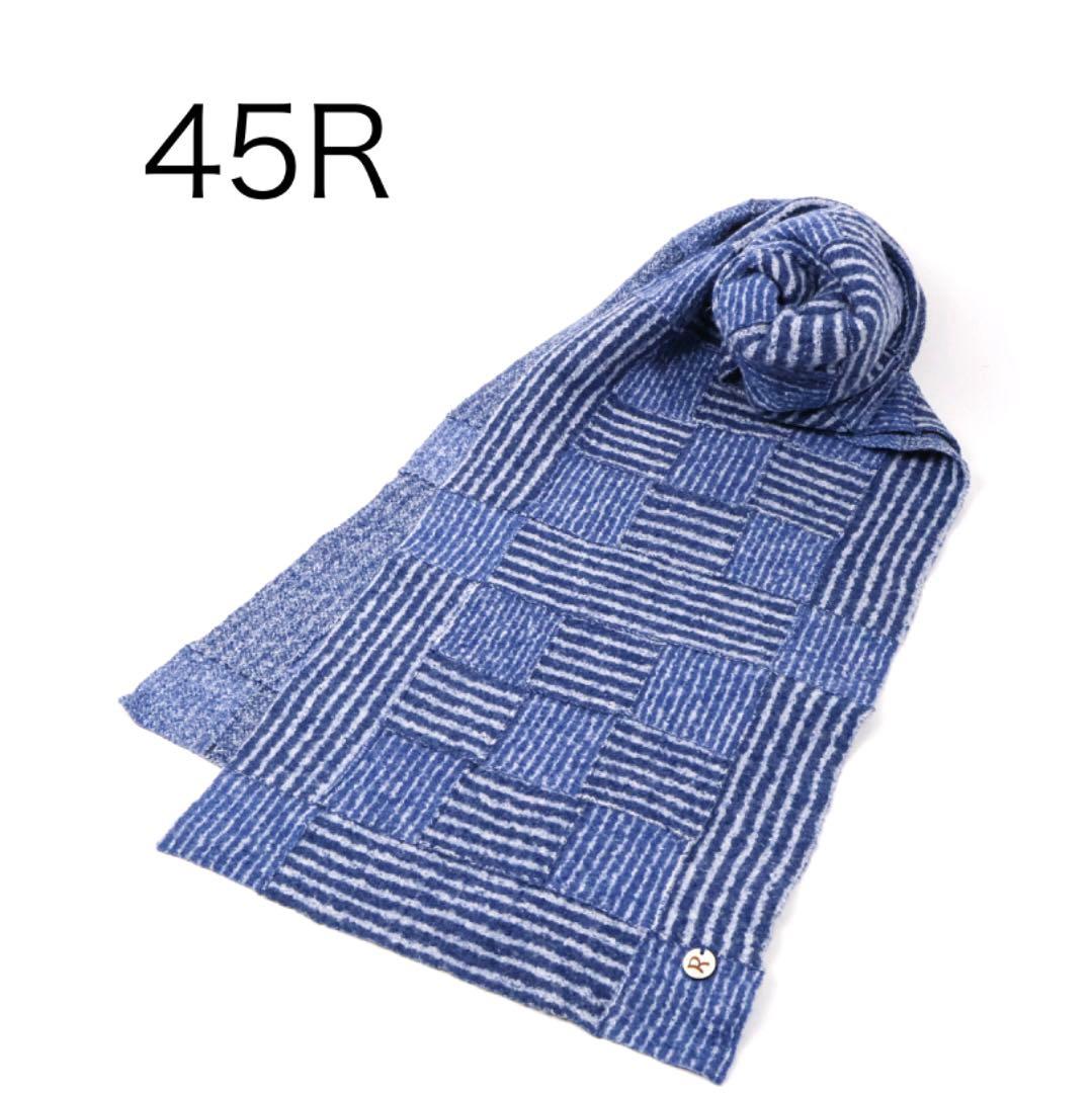 H4396-77◾️45R　ストライプ パッチワーク調マフラー　Y2K