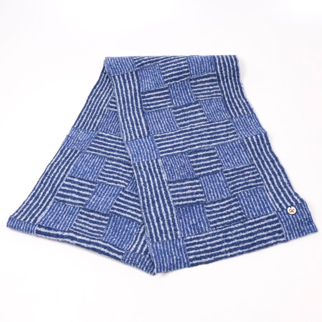 H4396-77◾️45R　ストライプ パッチワーク調マフラー　Y2K