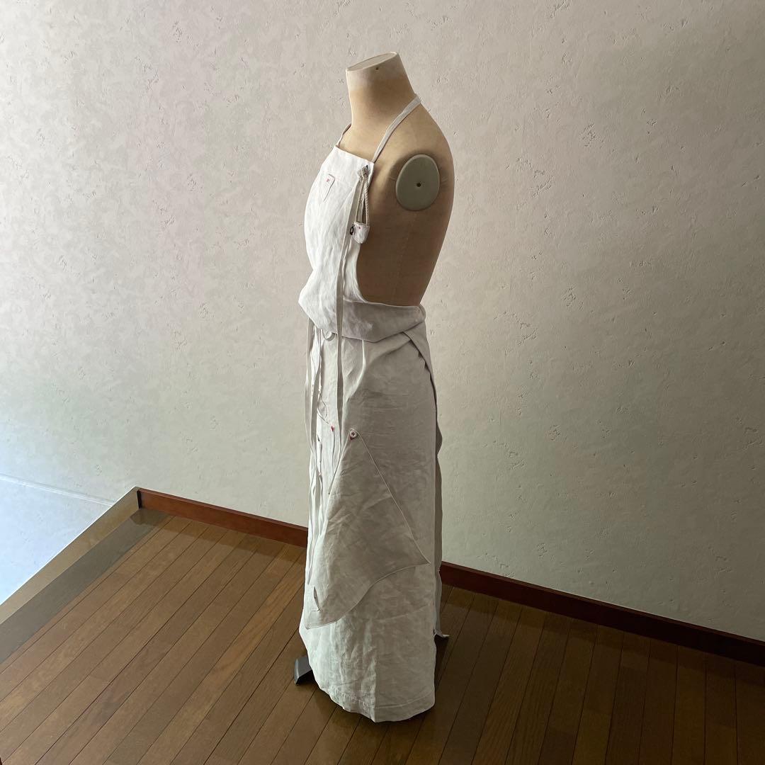アンティーク　リネン　エプロン