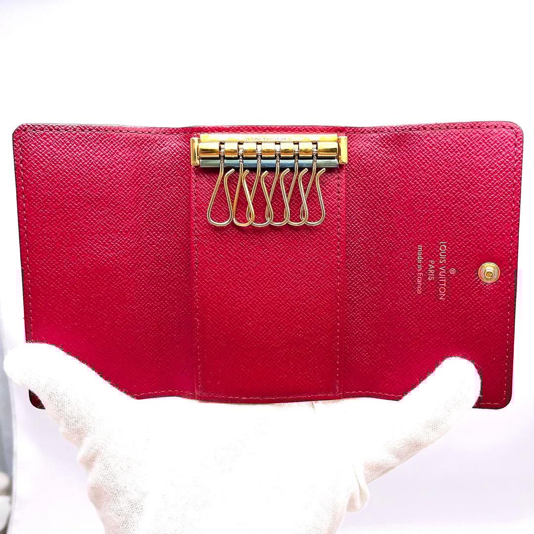 箱、保存袋付　ルイヴィトン モノグラム ミュルティクレ6 キーケース フューシャ