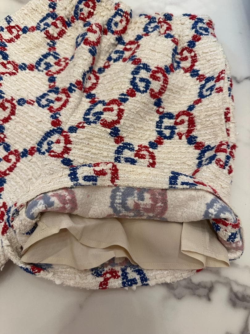 【GUCCI】2019年製 シルヴィ　ツイードショートパンツ 36S　アイボリー