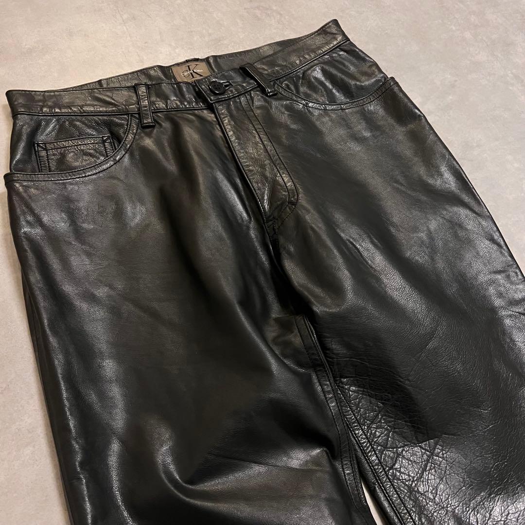 パンツ Caivin  90s leather straight pants