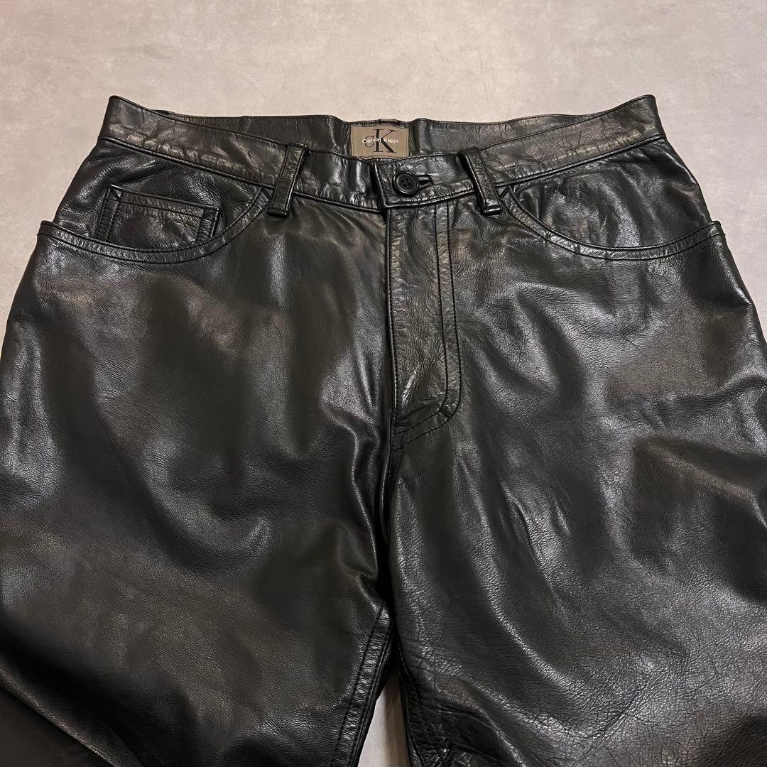 パンツ Caivin  90s leather straight pants