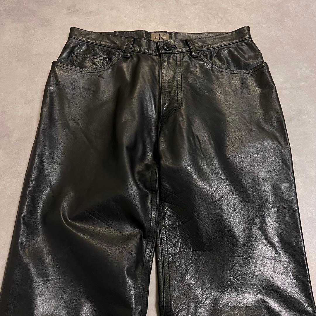パンツ Caivin  90s leather straight pants