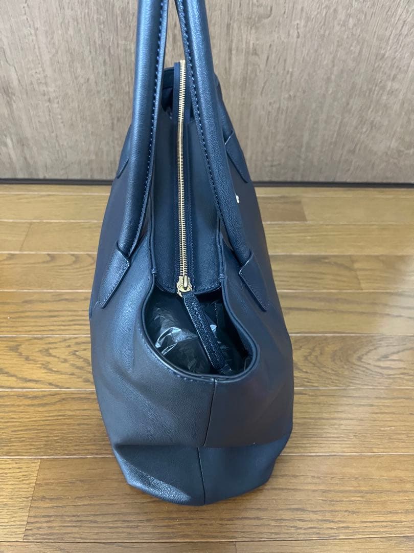 サザビー SAZABY レザー ラージサイズ トートバッグ ネイビー